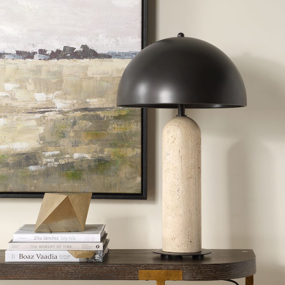 Uttermost Tanaka Honed Travertine Table Lamp ~ Indoor & Outdoor Use - Image 2