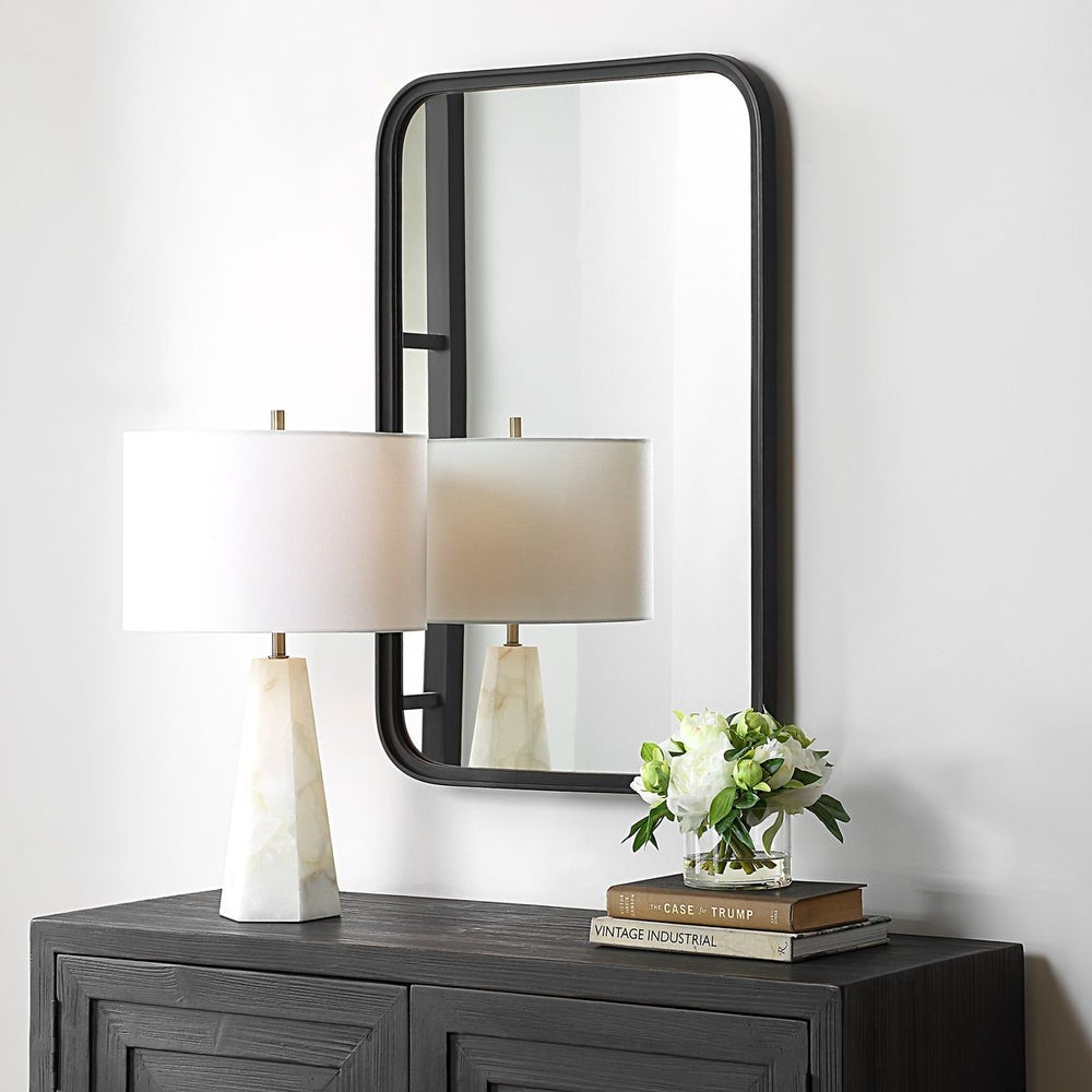 Casa Bella Living Rectangular Rounded Corners Bold Matte BlackMirror - Image 2