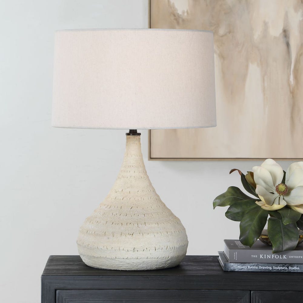 Uttermost Olsen Tapered Concrete Base Table Lamp ~ Indoor & Outdoor Use - Image 1