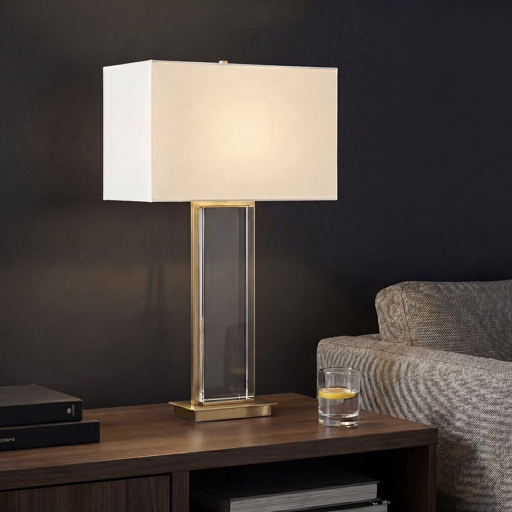 Uttermost Stambaugh Crystal Column Base Table Lamp - Image 1