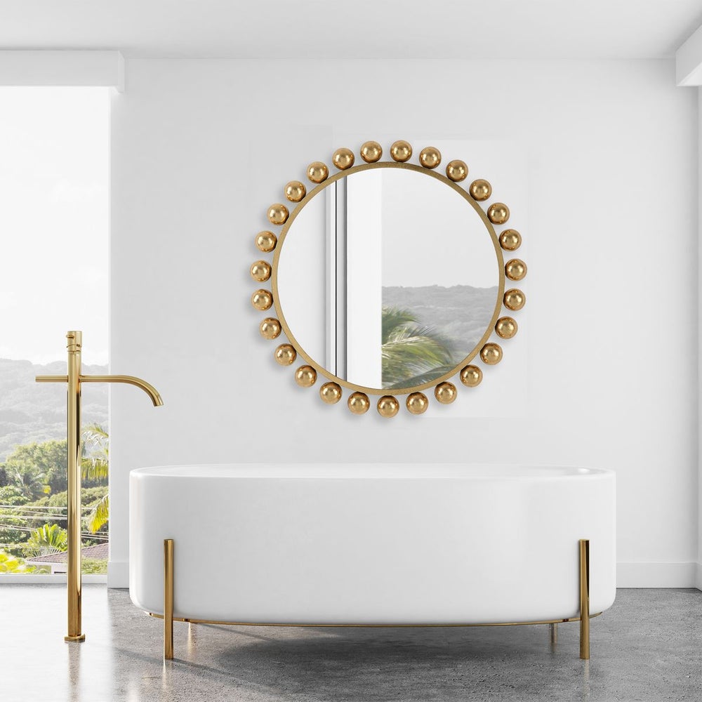 Casa Bella Living Hemisphere Rounded Rich Gold Mirror - Image 1