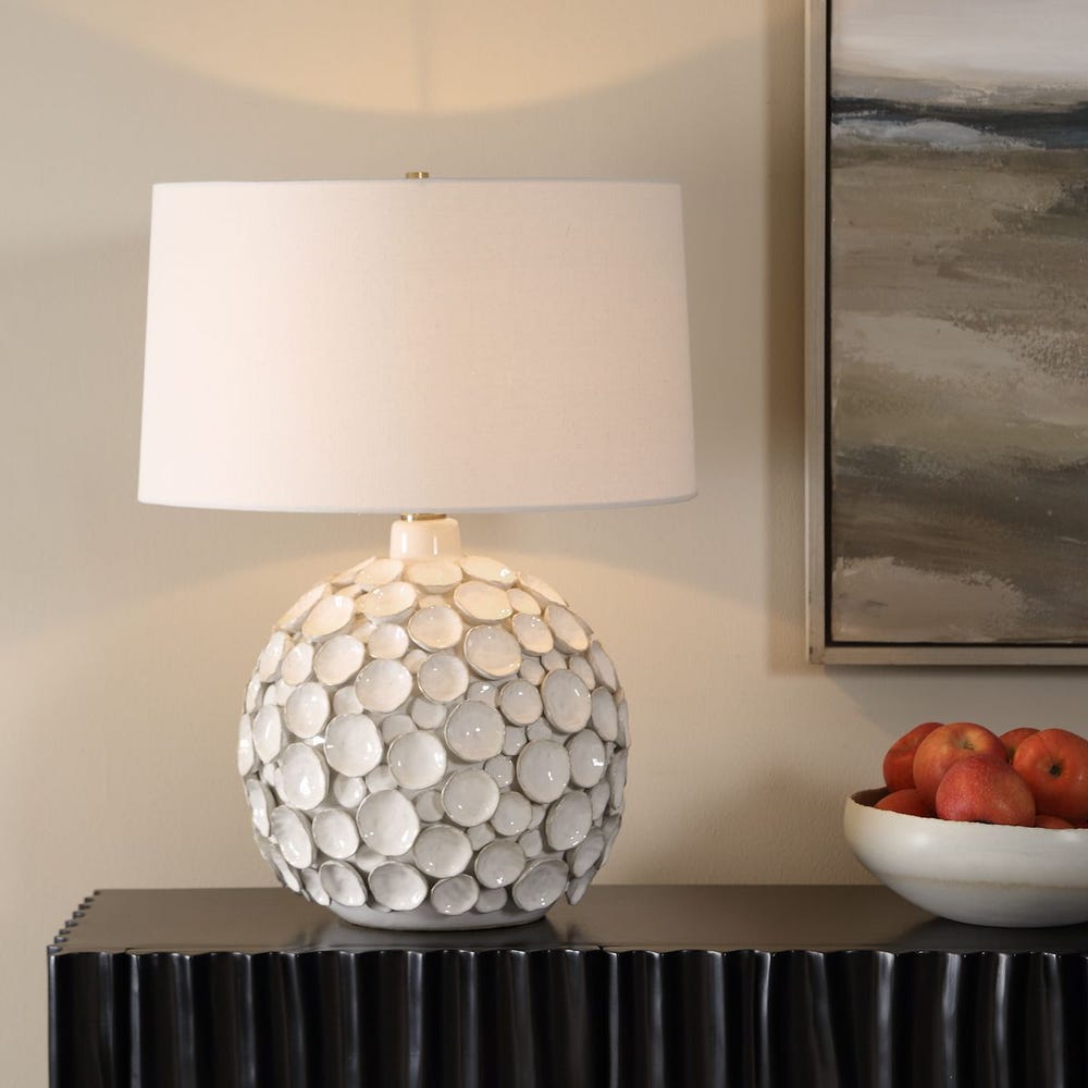 Uttermost Hartley Warm White Glazed Table Lamp