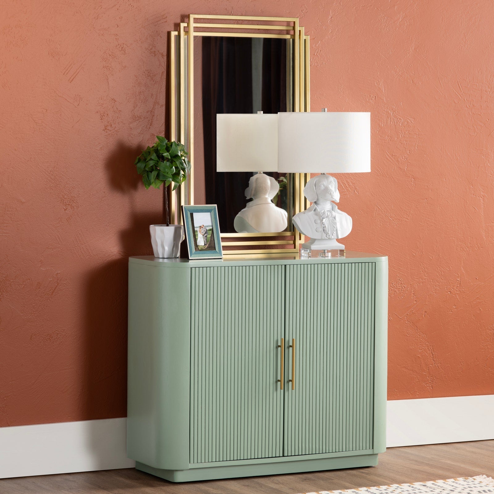 Crestview Collection Julia Pistachio Green Two- Door Cabinet - Image 1