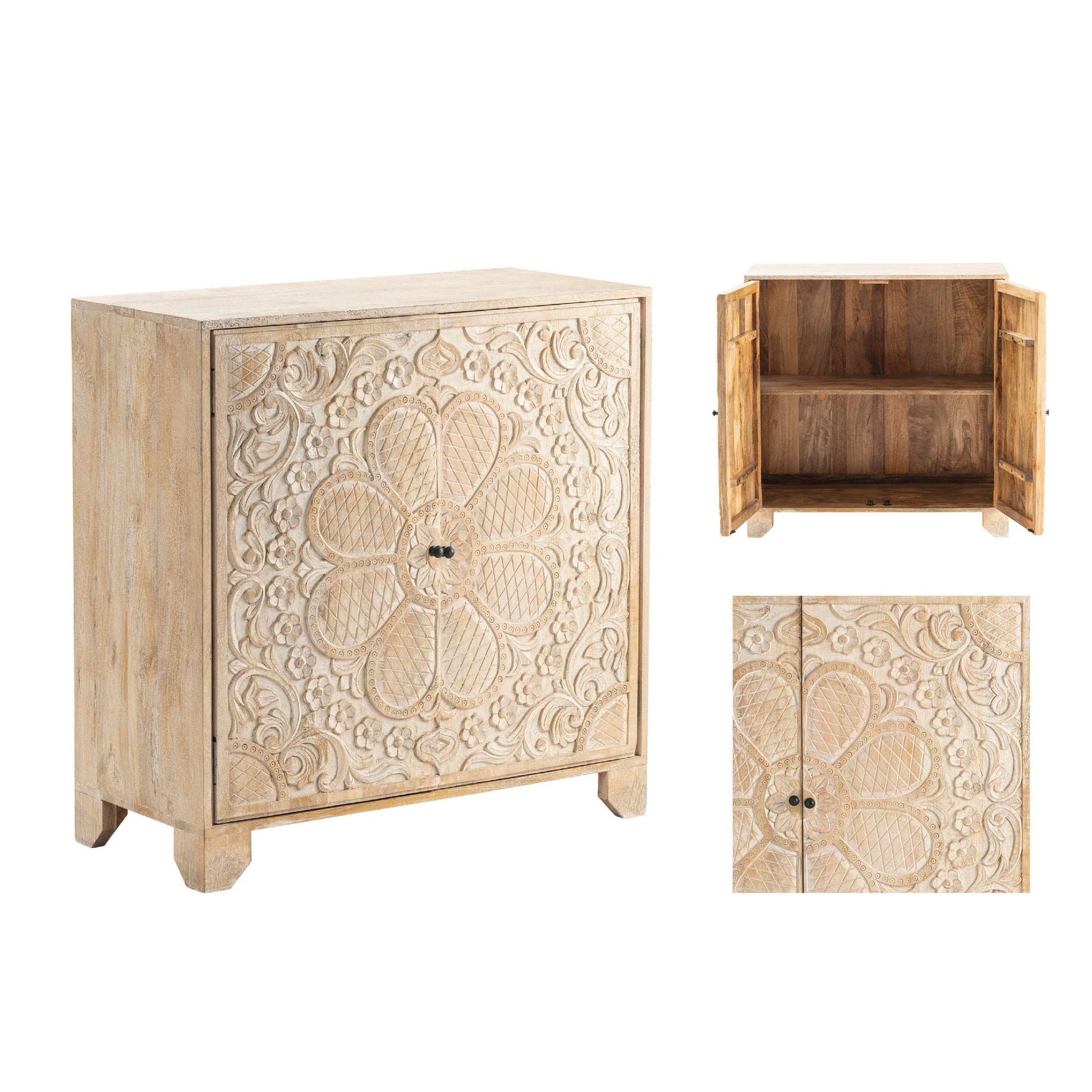 Crestview Collection Meadow Floral Coastal Cabinet - Image 3