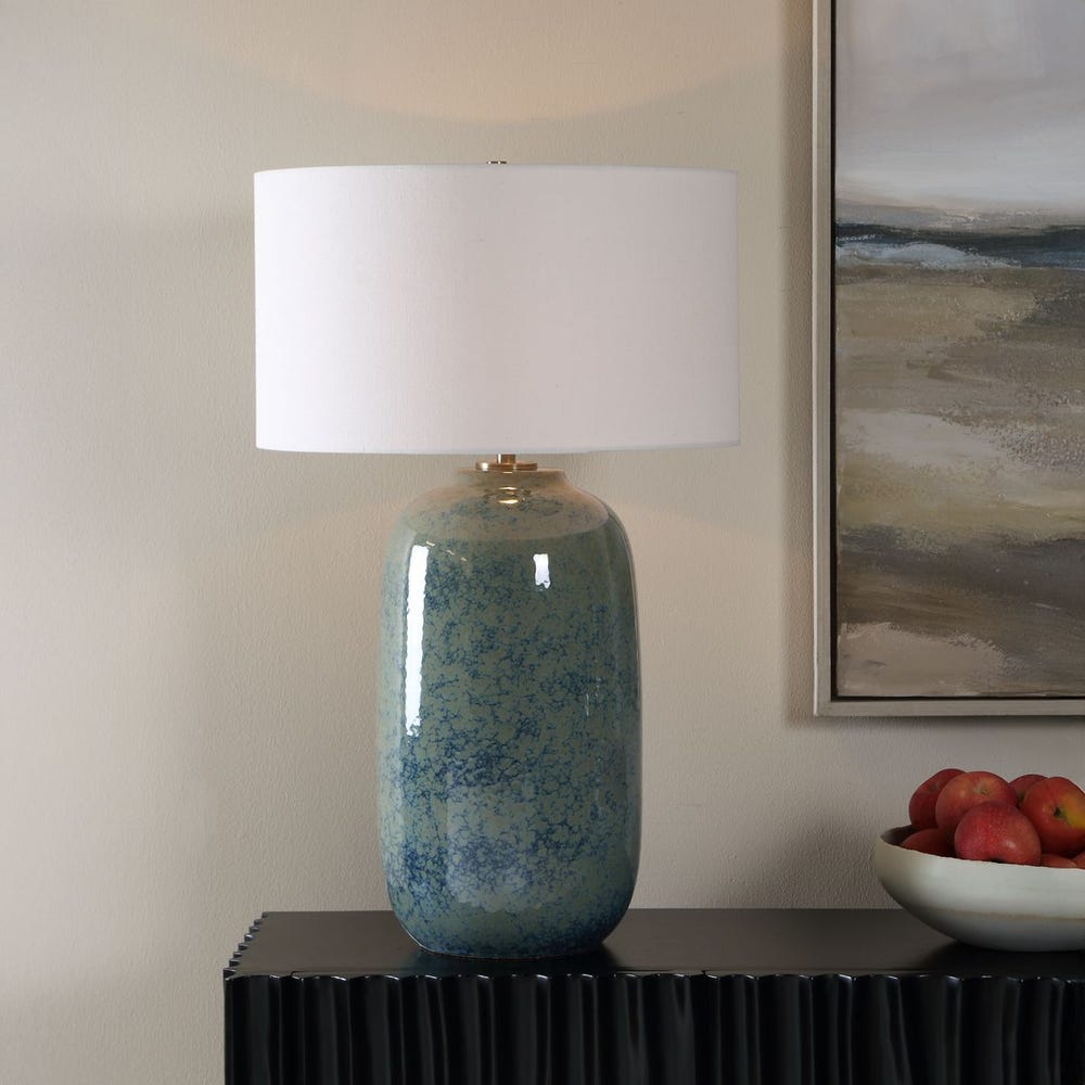 Uttermost Caliendo Blend Of Blue And Green Glazed Base Table Lamp