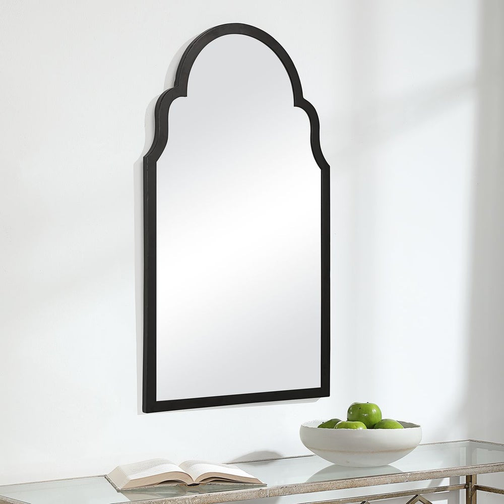 Casa Bella Living Beautiful Arched Top Satin Black Mirror - Image 3