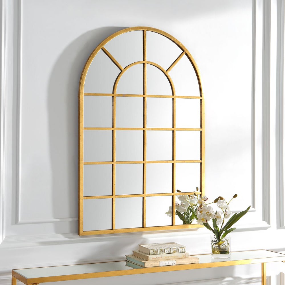 Casa Bella Living Gold Leaf Windowpane Mirror - Image 3