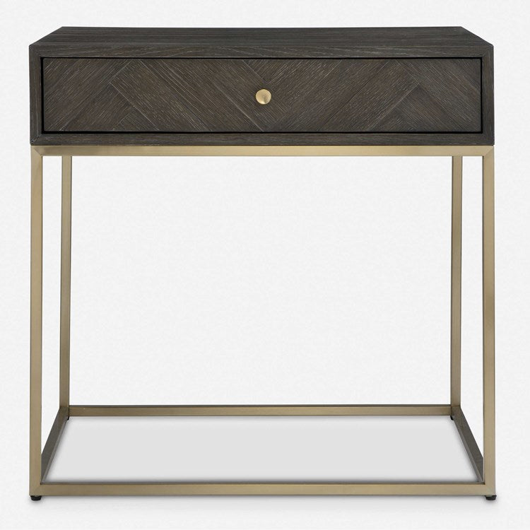 Uttermost Armistead Side Table With Brushed Bass Base - Image 2