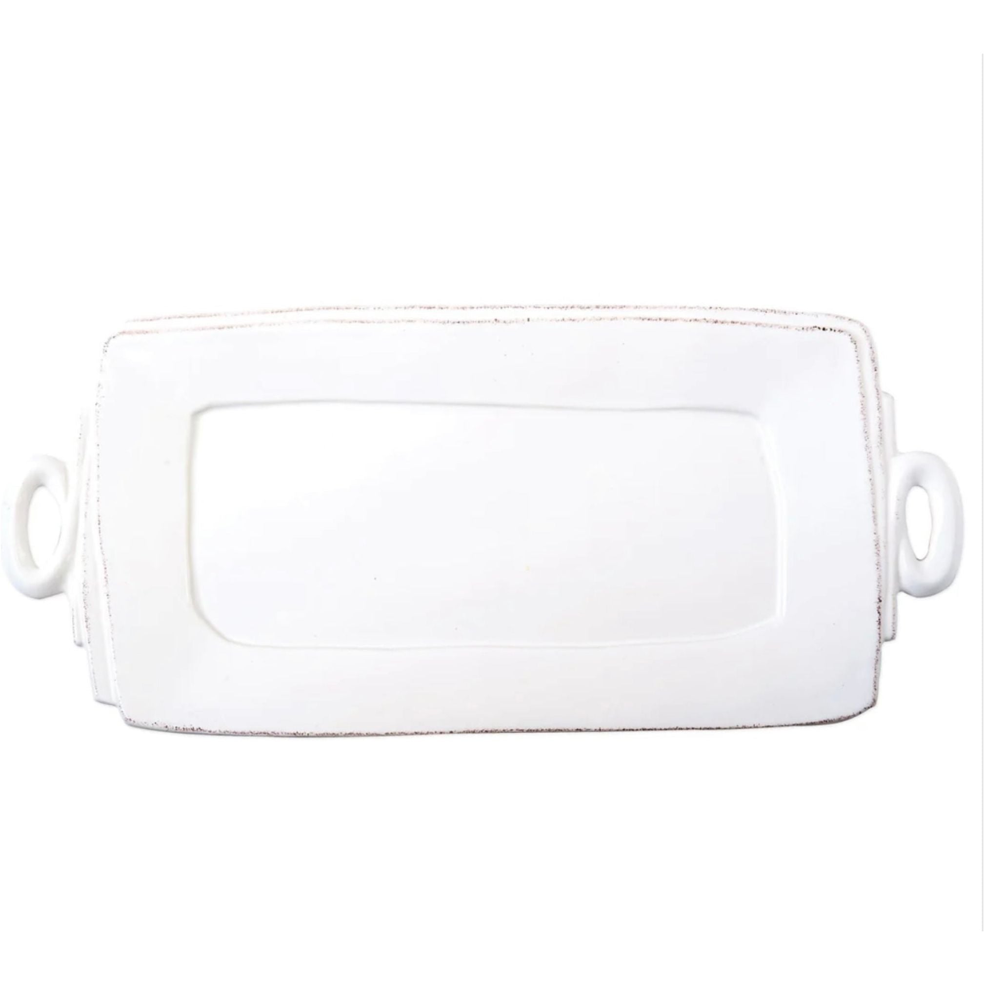 Vietri Lastra White Handled Rectangular Platter ~ Handcrafted Italian Stoneware - Image 1
