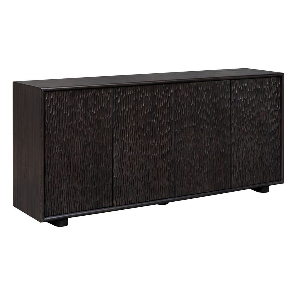 Uttermost Stevenson 4 Door Mindi Ebony Wood Cabinet - Image 3