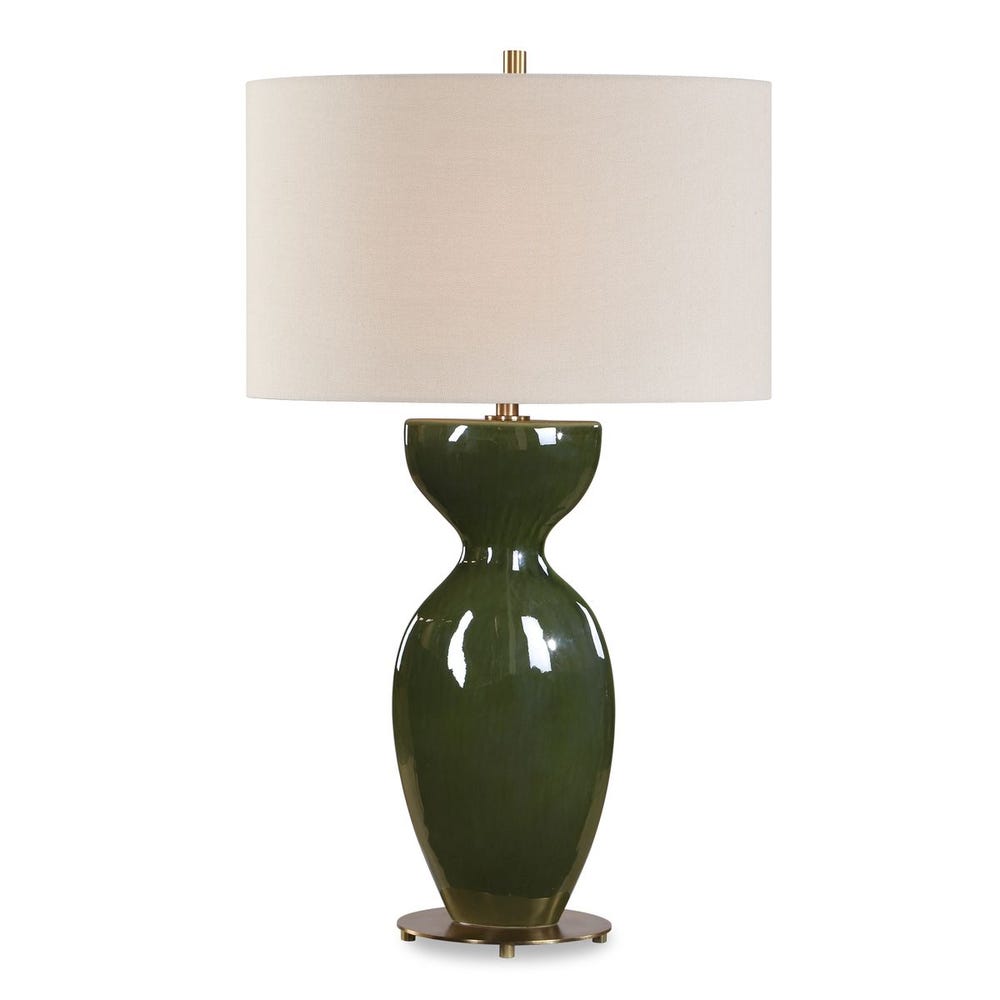 Uttermost Curhan Draped Rich Green Glaze Table Lamp - Image 3