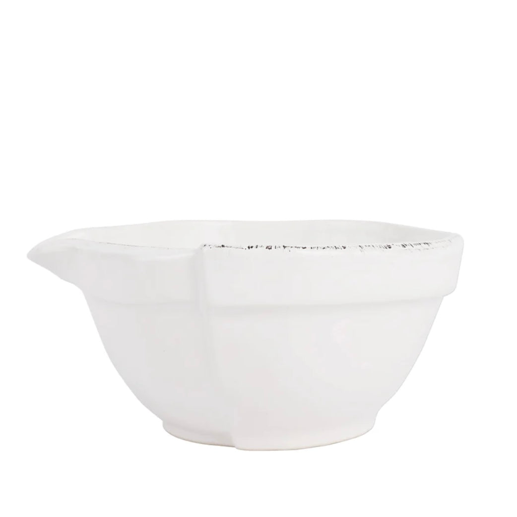 Vietri Lastra White Small Mixing Bowl  ~ Handcrafted Italian Stoneware - Image 1