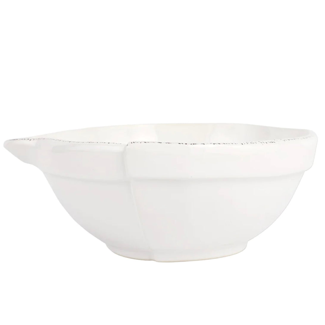 Vietri Lastra White Medium Mixing Bowl  ~ Handcrafted Italian Stoneware - Image 1