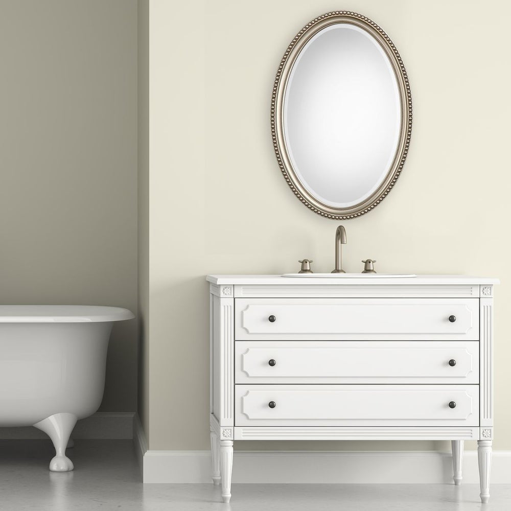 Casa Bella Living Oval Beaded Silver Finish Mirror - Image 2