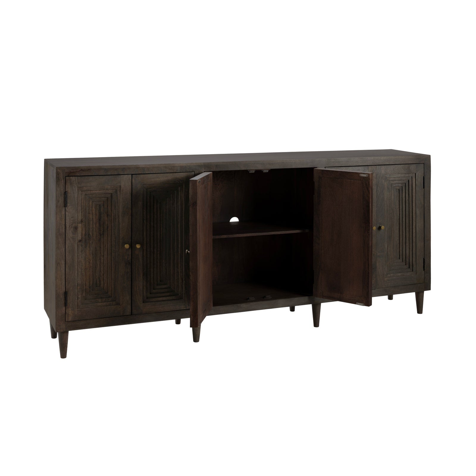 Crestview Collection Highland Park Dark Brown Mango Wood Sideboard - Image 3