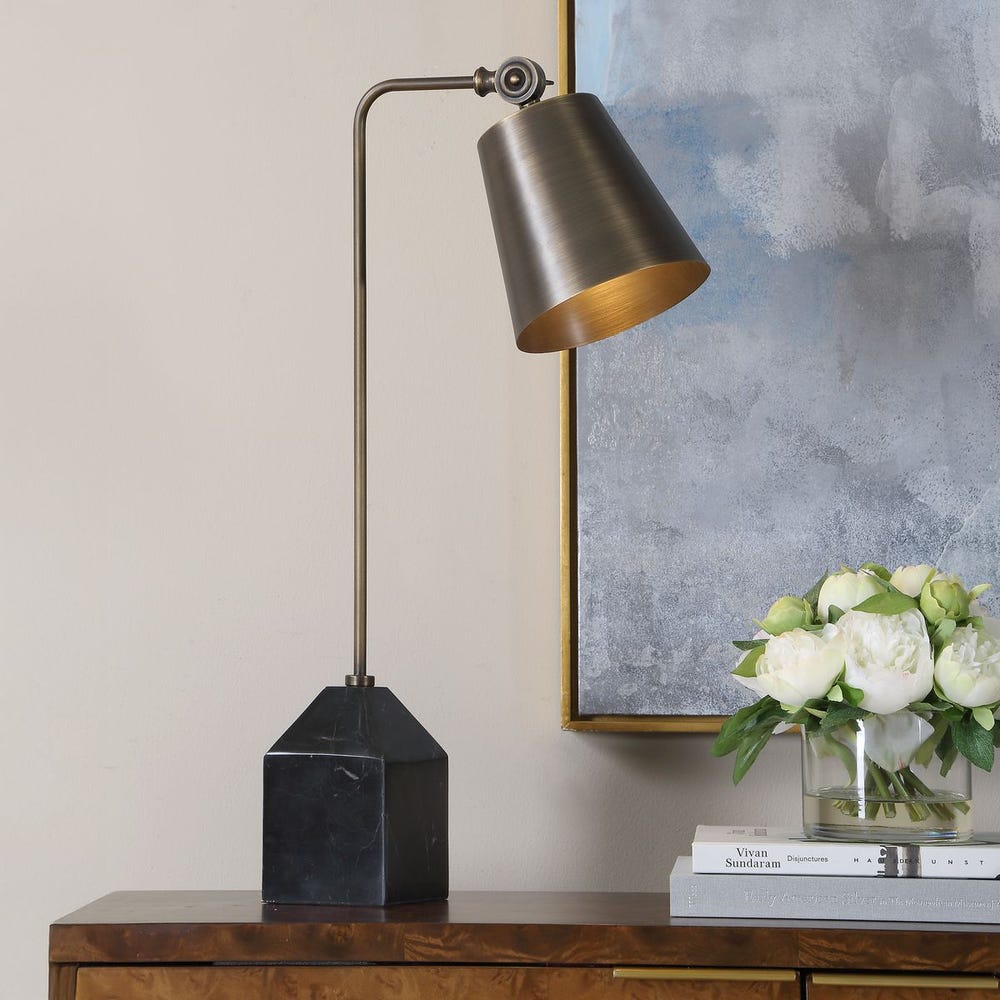 Uttermost Hutchinson Golden Bronze Plated Iron Desk Lamp