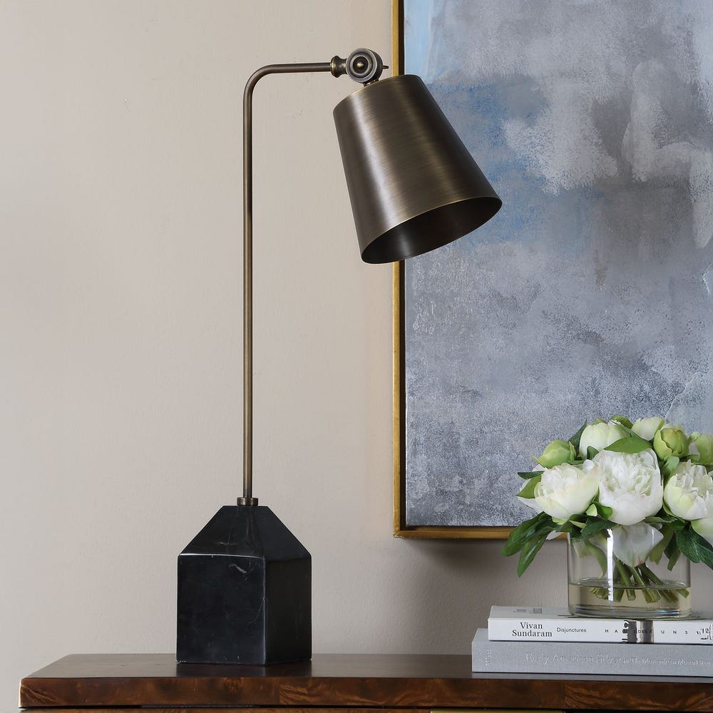 Uttermost Hutchinson Golden Bronze Plated Iron Desk Lamp - Image 2