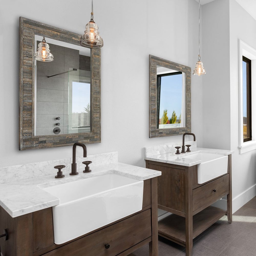 Casa Bella Living Weathered Pine Framed Mirrors - Image 1
