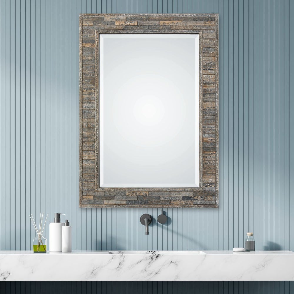 Casa Bella Living Weathered Pine Framed Mirrors - Image 3
