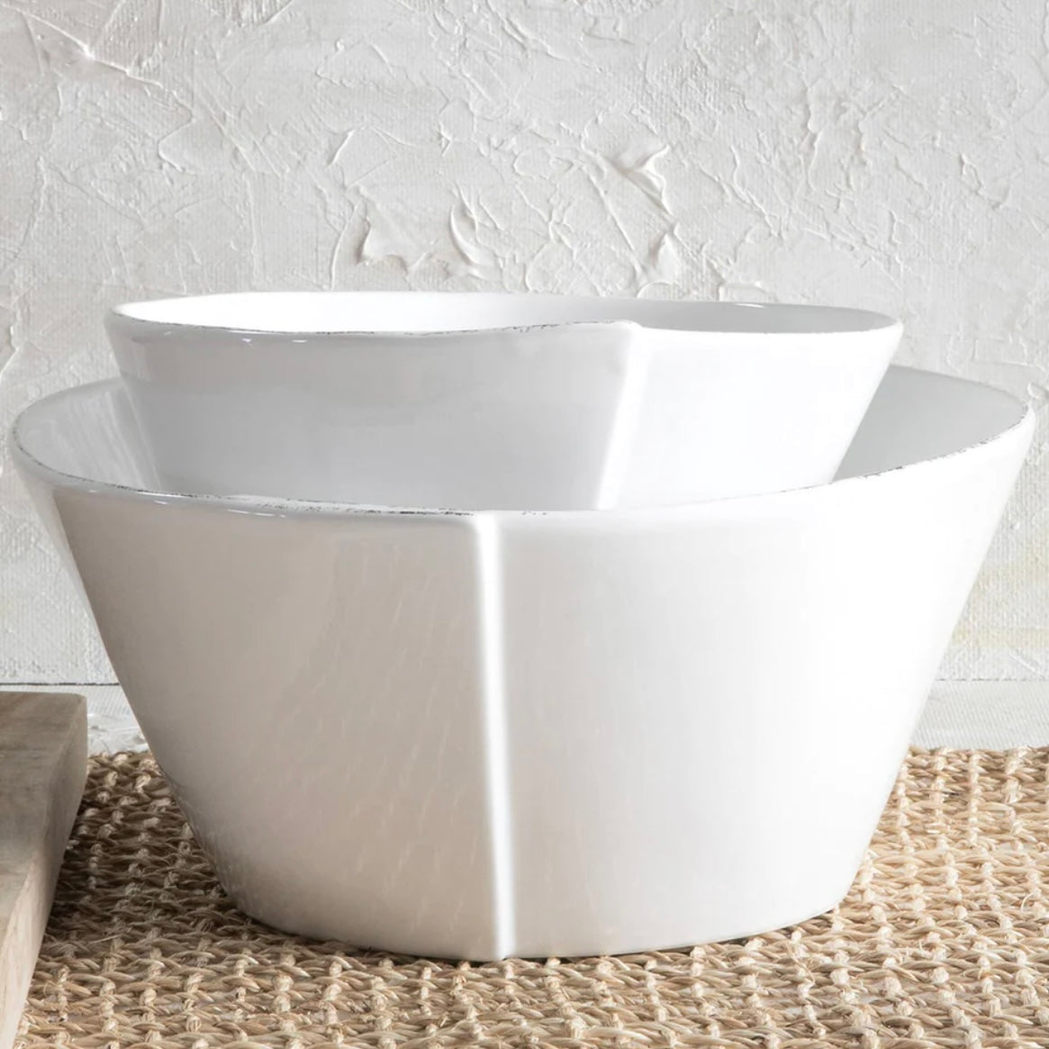 Vietri Lastra White Large Stacking Serving Bowl  ~ Handcrafted Italian Stoneware - Image 1