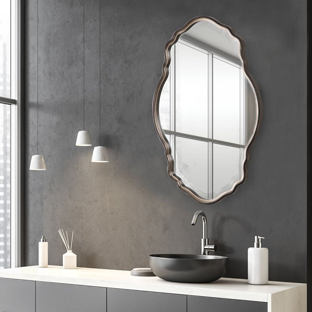Casa Bella Living Curved Frame Dark Bronze Mirror - Image 1