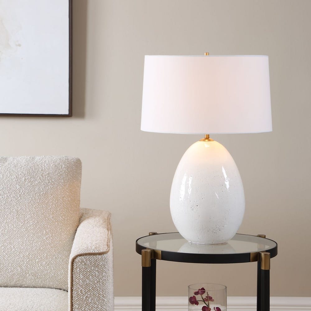 Uttermost Avery Ceramic White Table Lamp