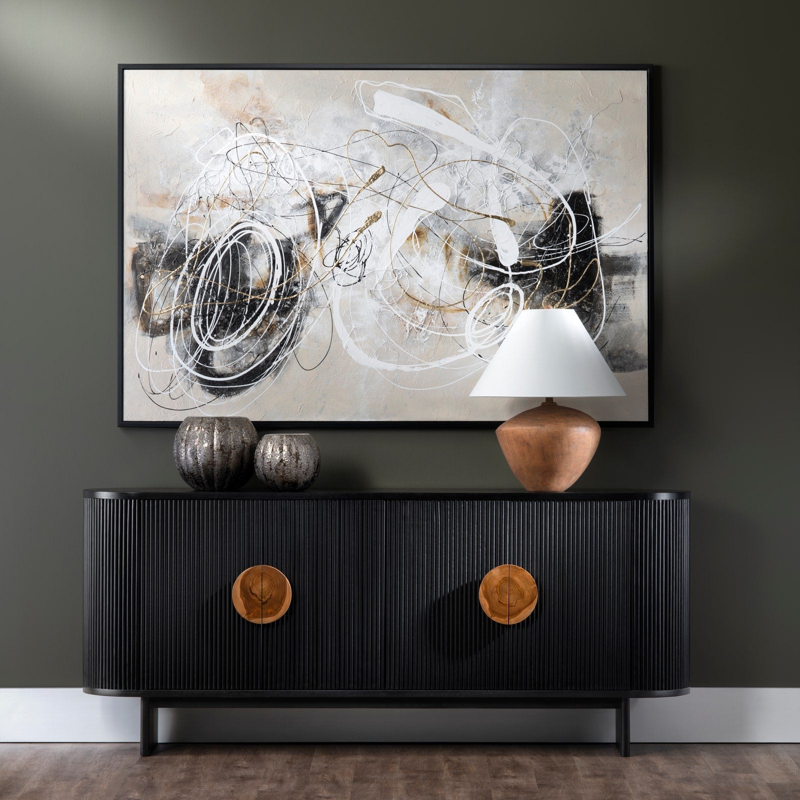 Crestview Collection Paloma Rich Black Four- Door Sideboard - Image 1