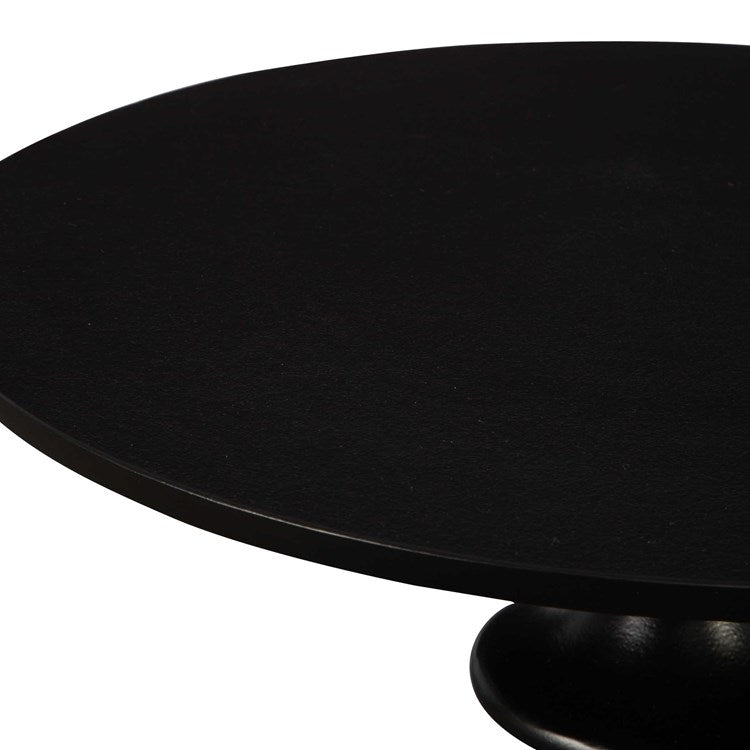 Uttermost Flight Round Black Modern Curved Base Accent Table - Image 3