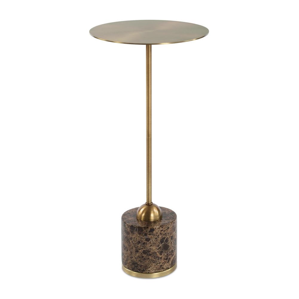 Uttermost Verlin Brushed Brass With Marble Drink Table - Image 2