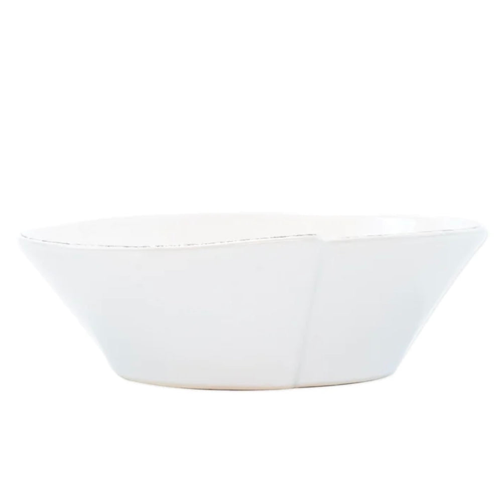 Vietri Lastra White Small Oval Bowl  ~ Handcrafted Italian Stoneware - Image 1
