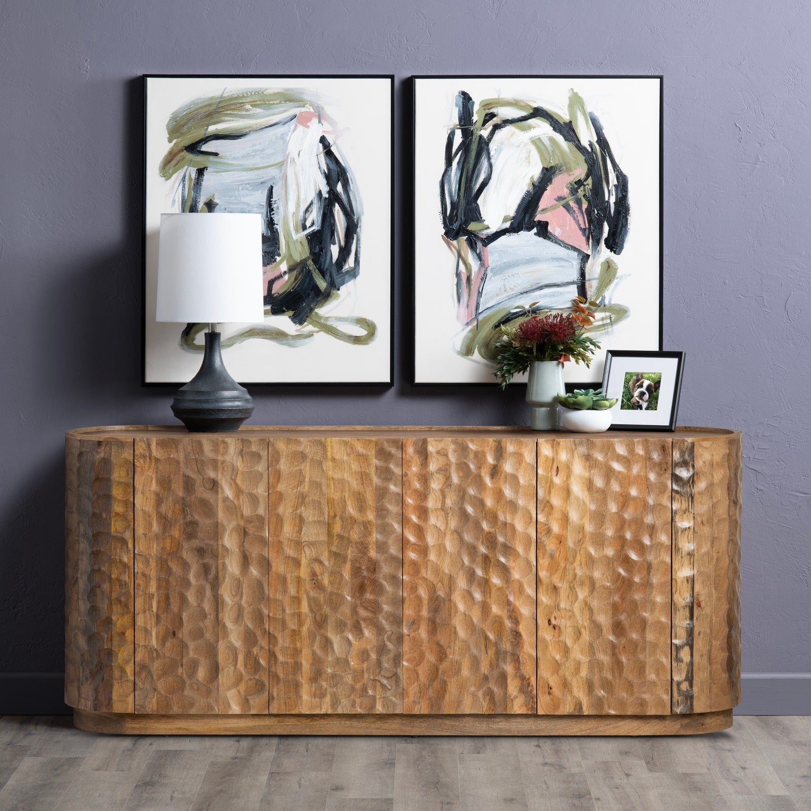 Crestview Collection Gibson Warm Brown Natural Four- Door Sideboard - Image 2