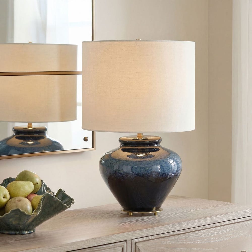Uttermost Andrus Multi- Tonal Blue Glaze Table Lamp