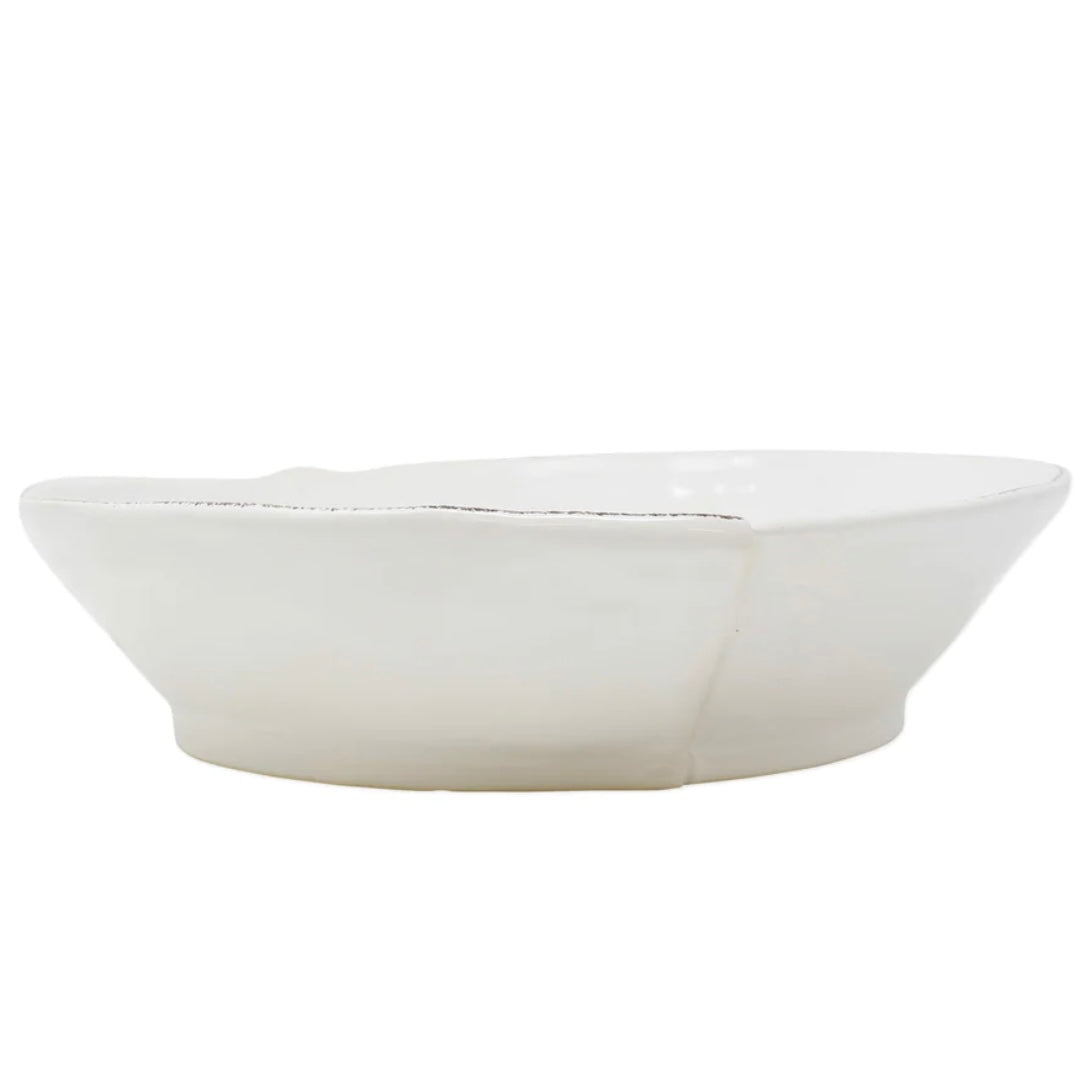 Vietri Lastra White Medium Shallow Serving Bowl ~ Handcrafted Italian Stoneware - Image 1