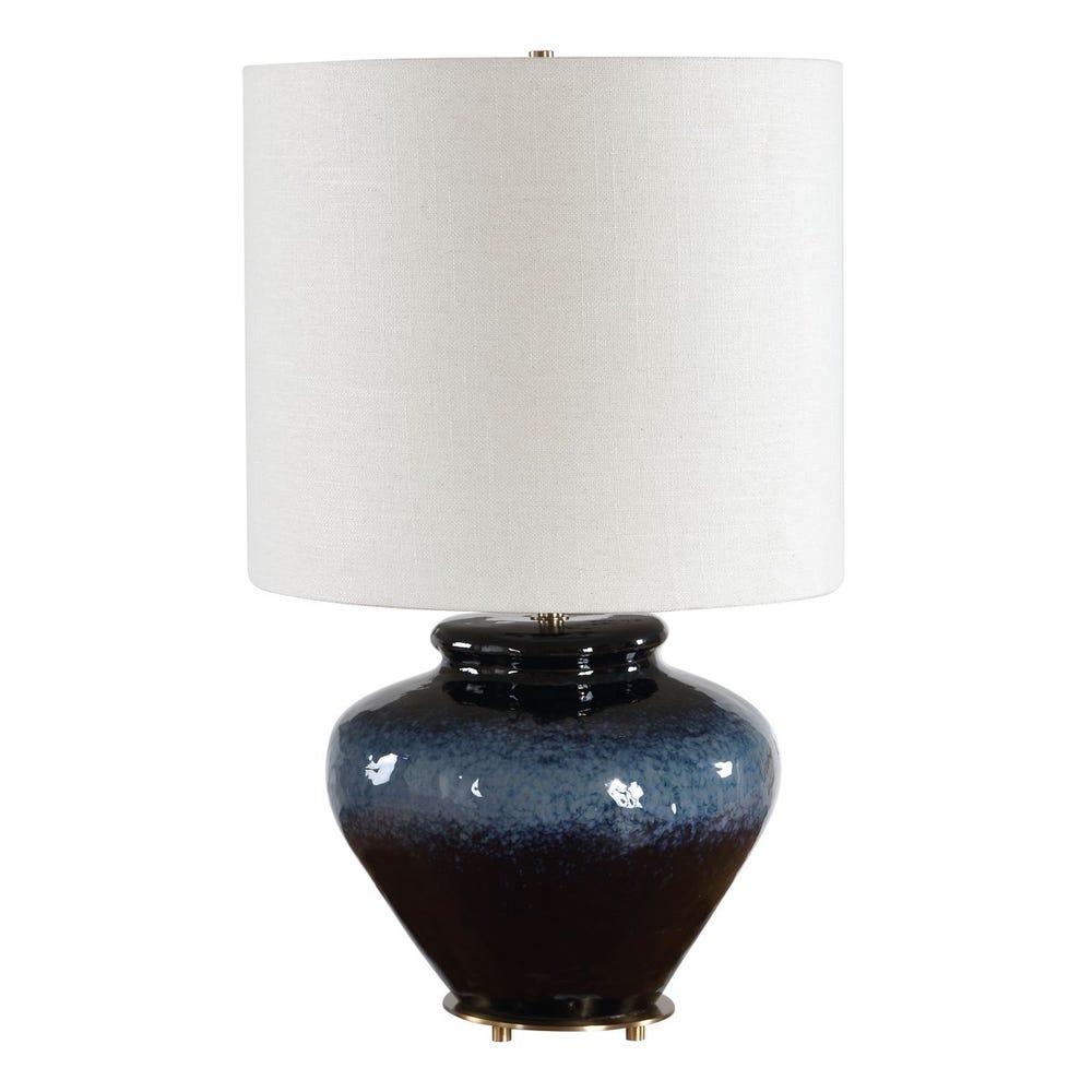 Uttermost Andrus Multi- Tonal Blue Glaze Table Lamp - Image 3