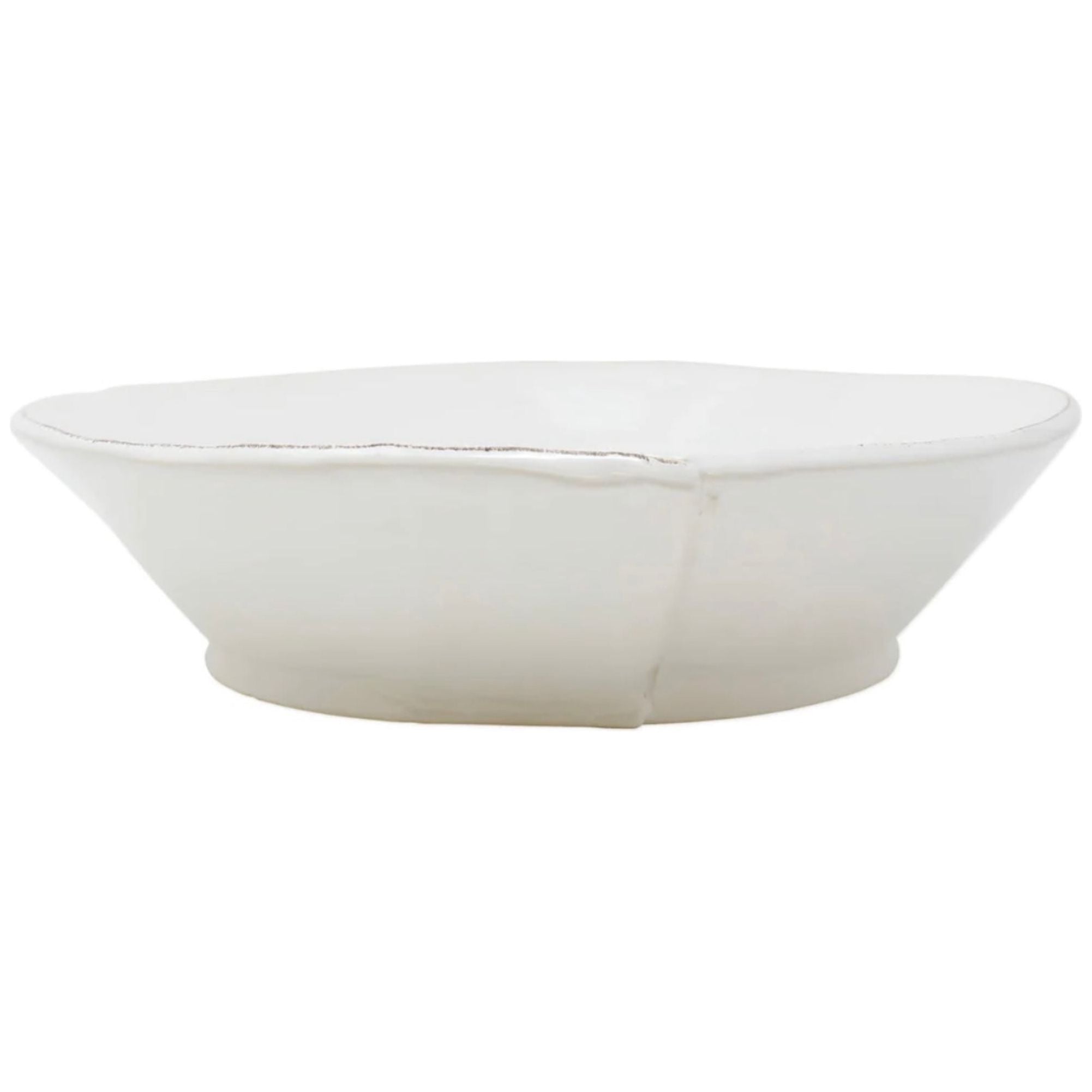 Vietri Lastra White Large Shallow Serving Bowl ~ Handcrafted Italian Stoneware - Image 2