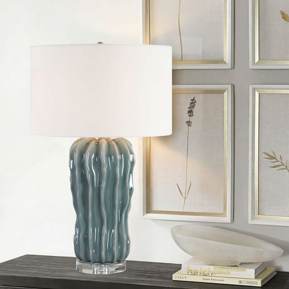 Uttermost Niese Serene Light Blue Glaze Table Lamp