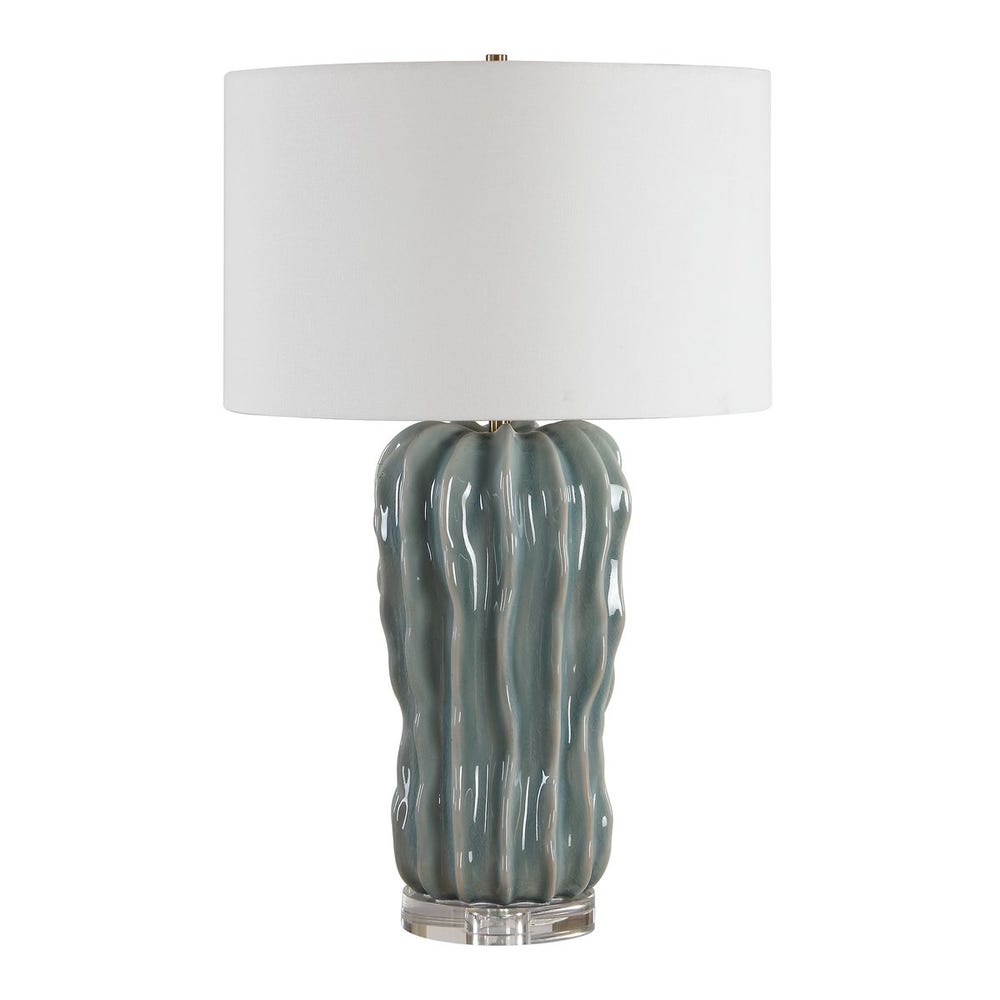 Uttermost Niese Serene Light Blue Glaze Table Lamp - Image 3