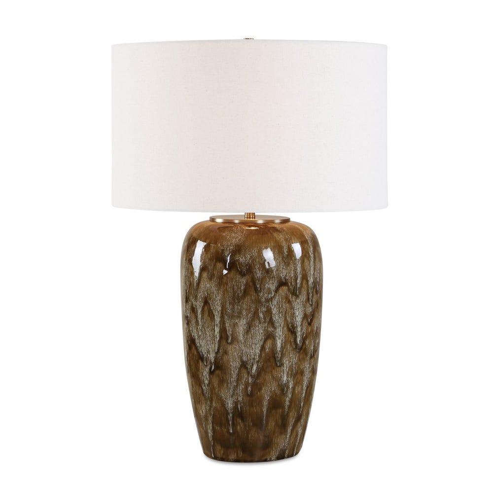 Uttermost Torrence Caramel, Chocolate, And Cream Glazed Table Lamp - Image 3