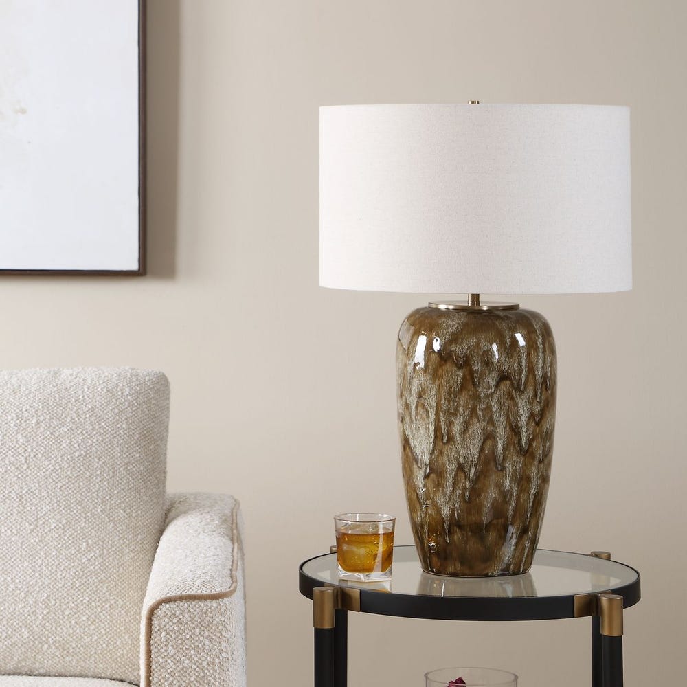 Uttermost Torrence Caramel, Chocolate, And Cream Glazed Table Lamp - Image 2