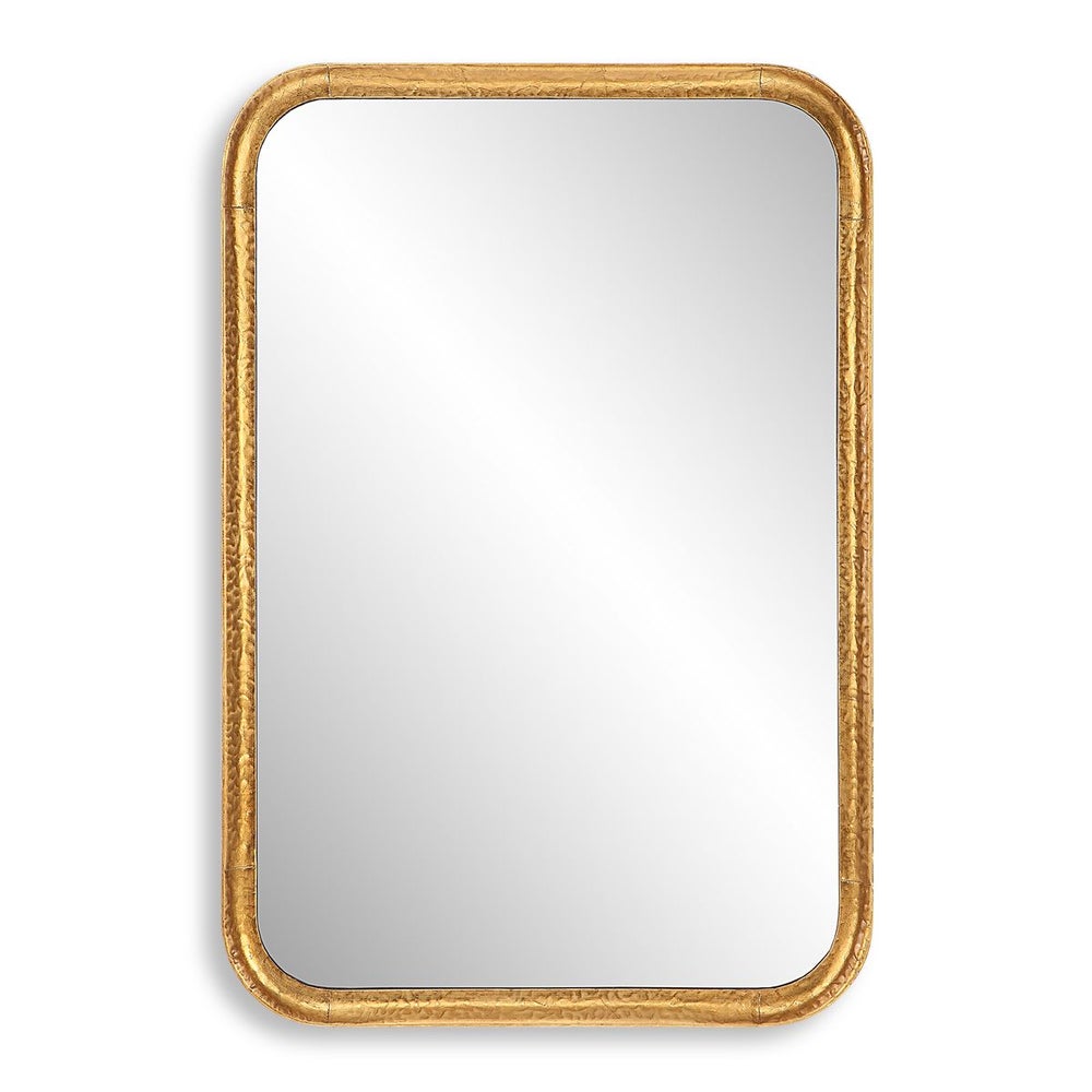 Casa Bella Living Unique Rectangular Lightly Antique Gold Leaf Mirror - Image 3