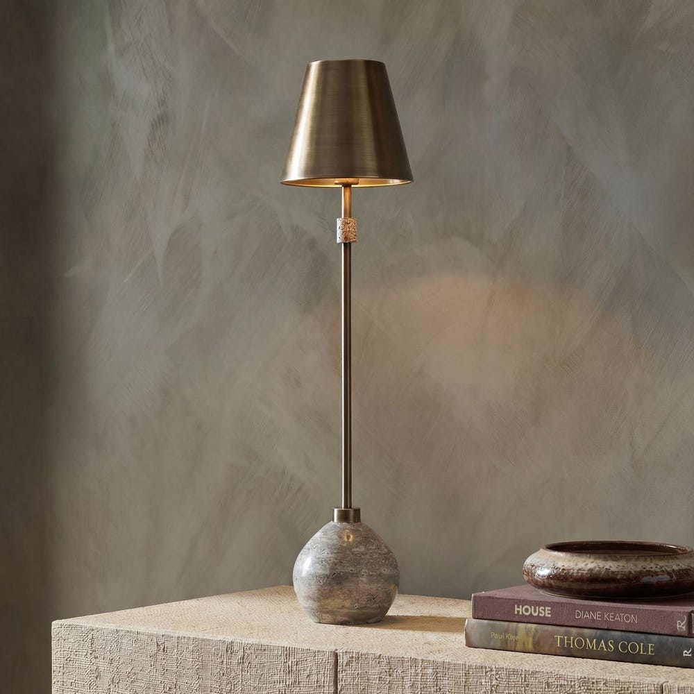 Uttermost Jaycee Natural Travertine Base Buffet Lamp
