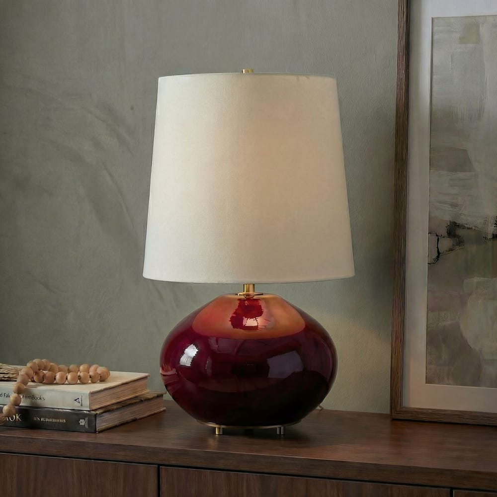 Uttermost Allemand Dark Ruby Red Glazed Table Lamp