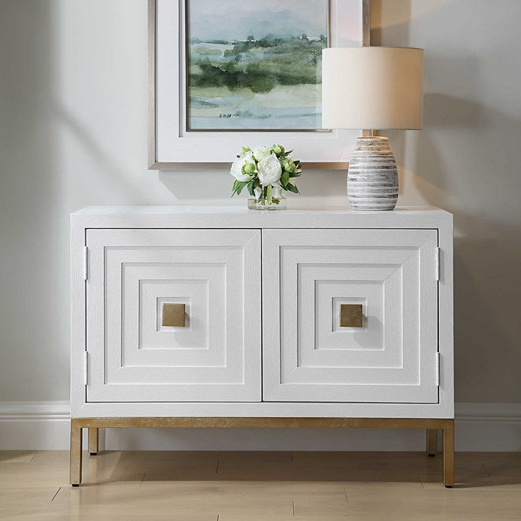 Uttermost Aiken White 2 Door Cabinet Chest - Image 1