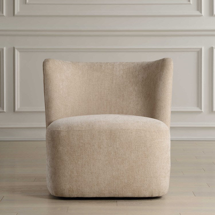 Uttermost Outlook Sand Fabric Swivel Chair - Image 1