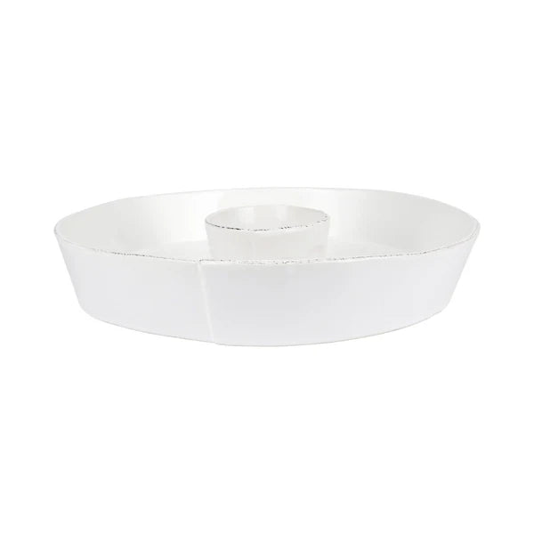 Vietri Lastra White Chip and Dip Server ~ Handcrafted Italian Stoneware - Image 2