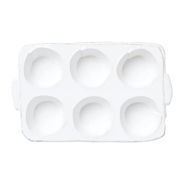 Vietri Lastra White Muffin Tin ~ Handcrafted Italian Stoneware - Image 2