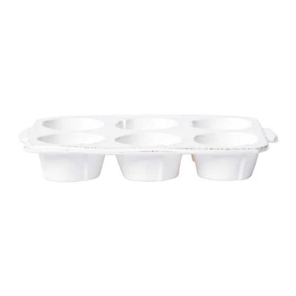 Vietri Lastra White Muffin Tin ~ Handcrafted Italian Stoneware - Image 3