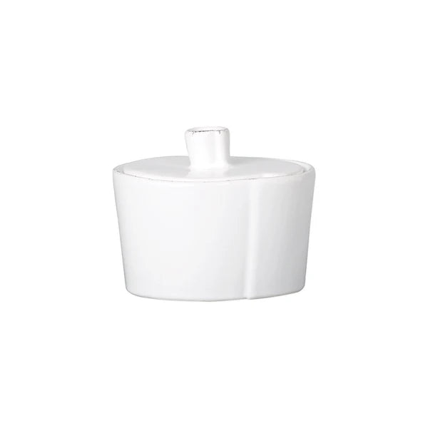Vietri Lastra White Sugar Bowl ~ Handcrafted Italian Stoneware - Image 2