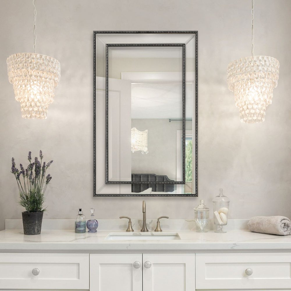 Casa Bella Living Beveled Mirror With Black Beading
