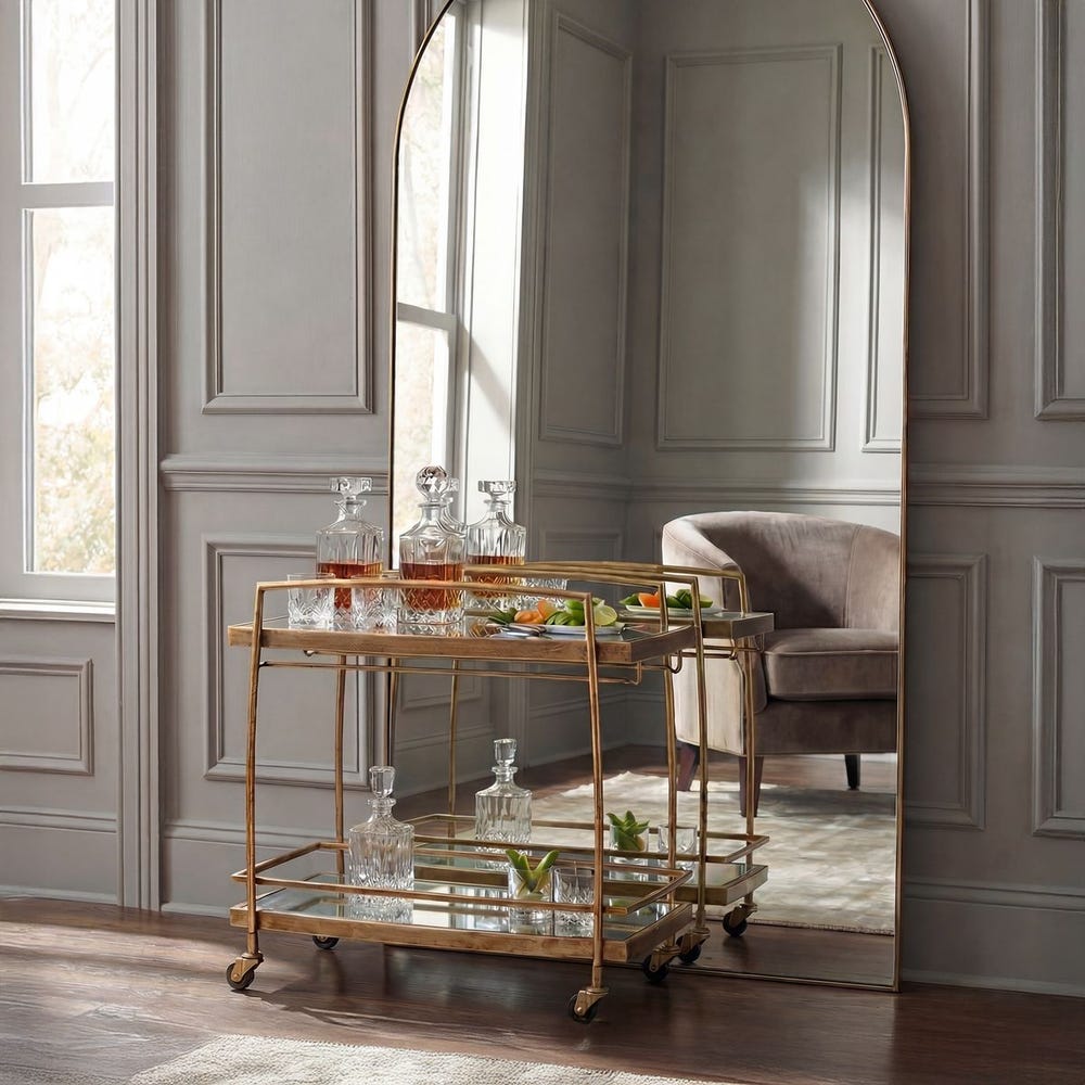 Uttermost Scarritt Antique Brass Iron Bar Cart